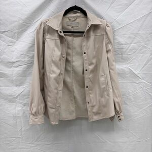 BlankNYC Cream Faux Leather Jacket